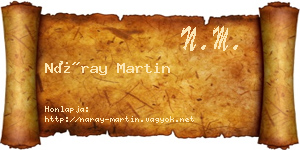 Náray Martin névjegykártya