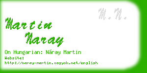 martin naray business card